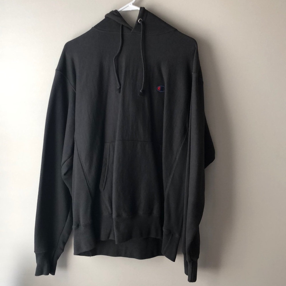 Champion Reverse Weave Dark Grey/Black Hoodie